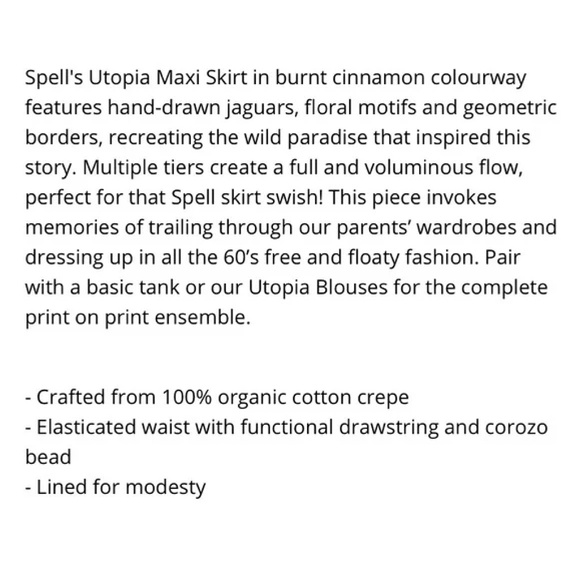 Spell Women's Maxi Skirt in Brown and Cream - Picture 5 of 15